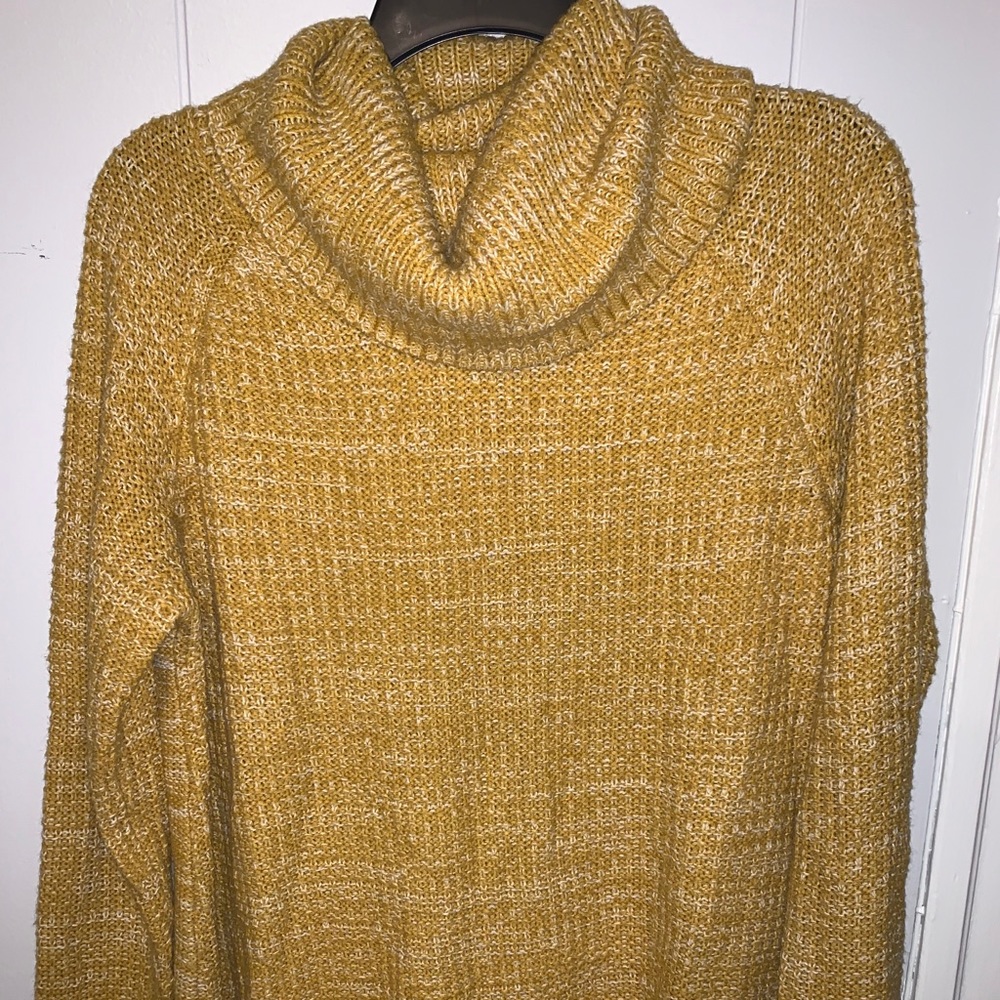 Mustard Yellow Turtleneck with Sleeves
